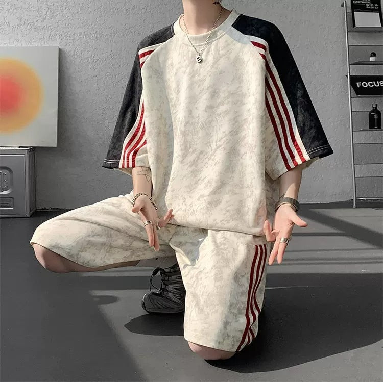 Trendy Striped Loose Casual Sportswear Set