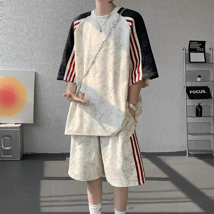 Trendy Striped Loose Casual Sportswear Set