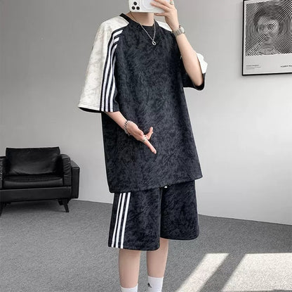 Trendy Striped Loose Casual Sportswear Set