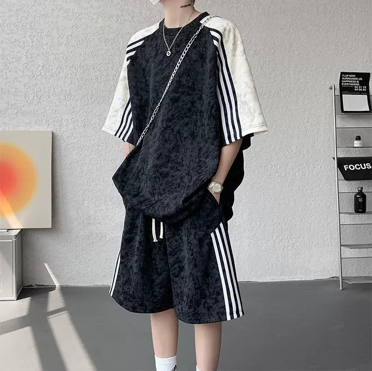 Trendy Striped Loose Casual Sportswear Set