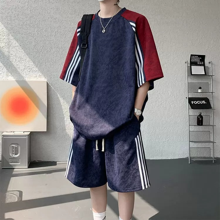 Trendy Striped Loose Casual Sportswear Set