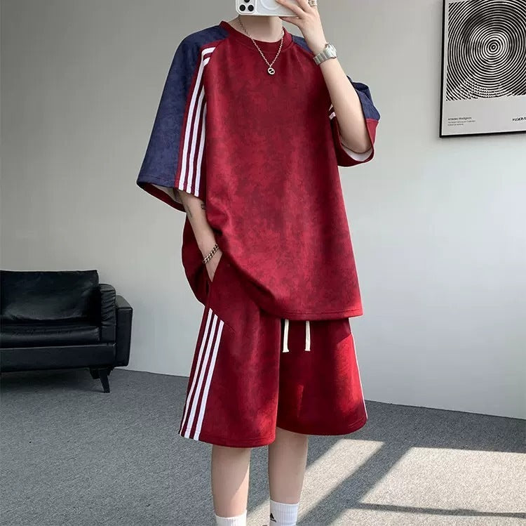 Trendy Striped Loose Casual Sportswear Set