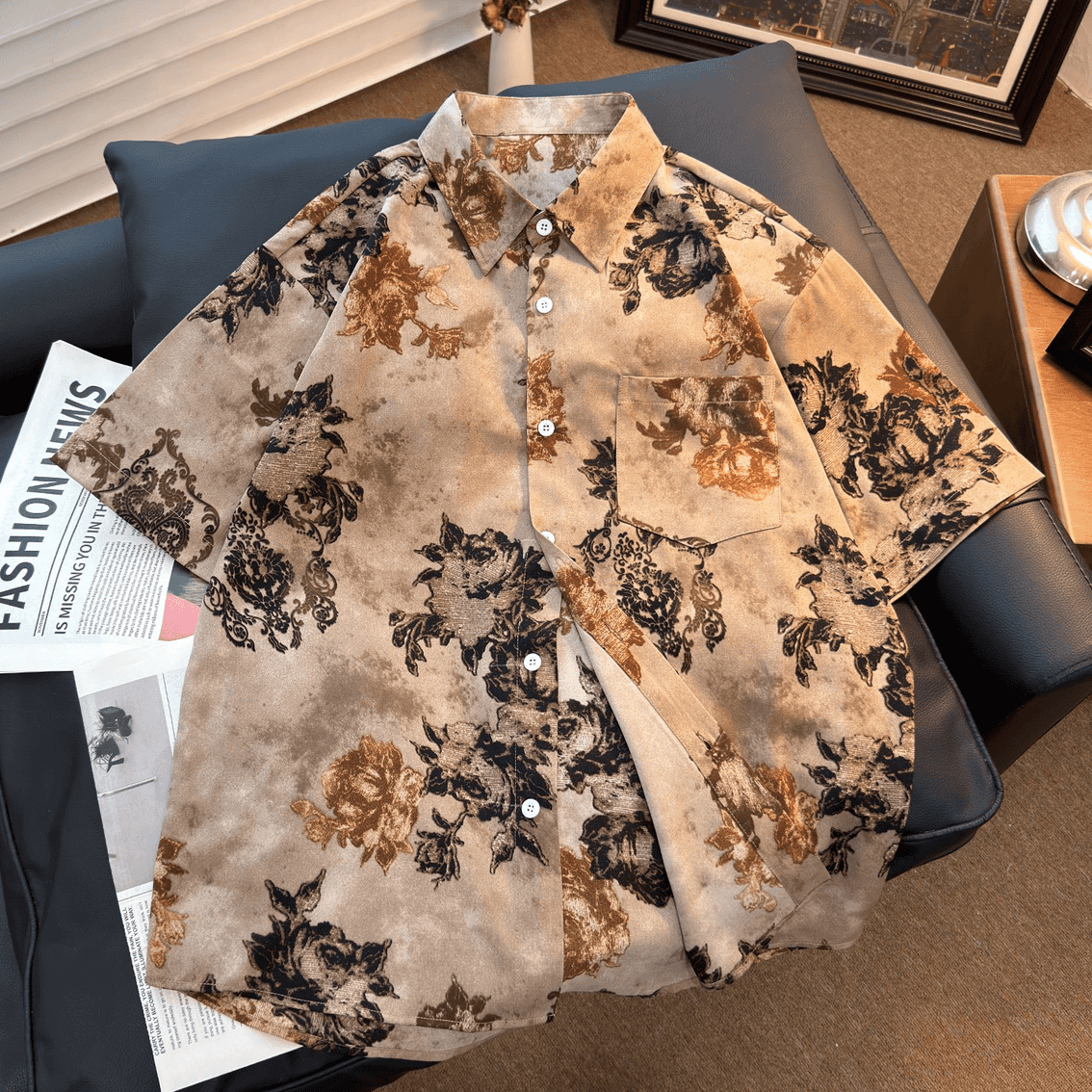 Retro Floral Short Sleeve Shirt