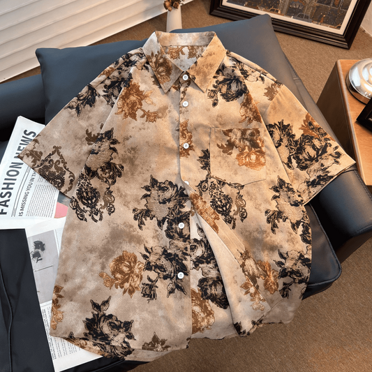 Retro Floral Short Sleeve Shirt