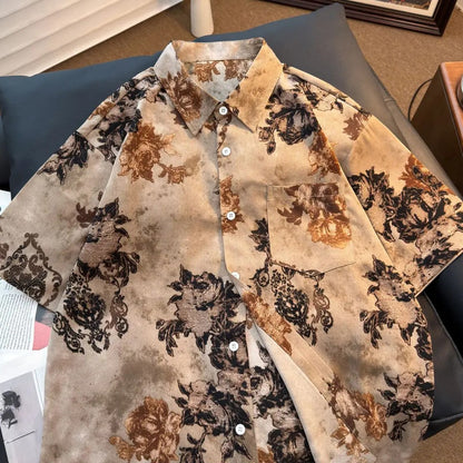 Retro Floral Short Sleeve Shirt