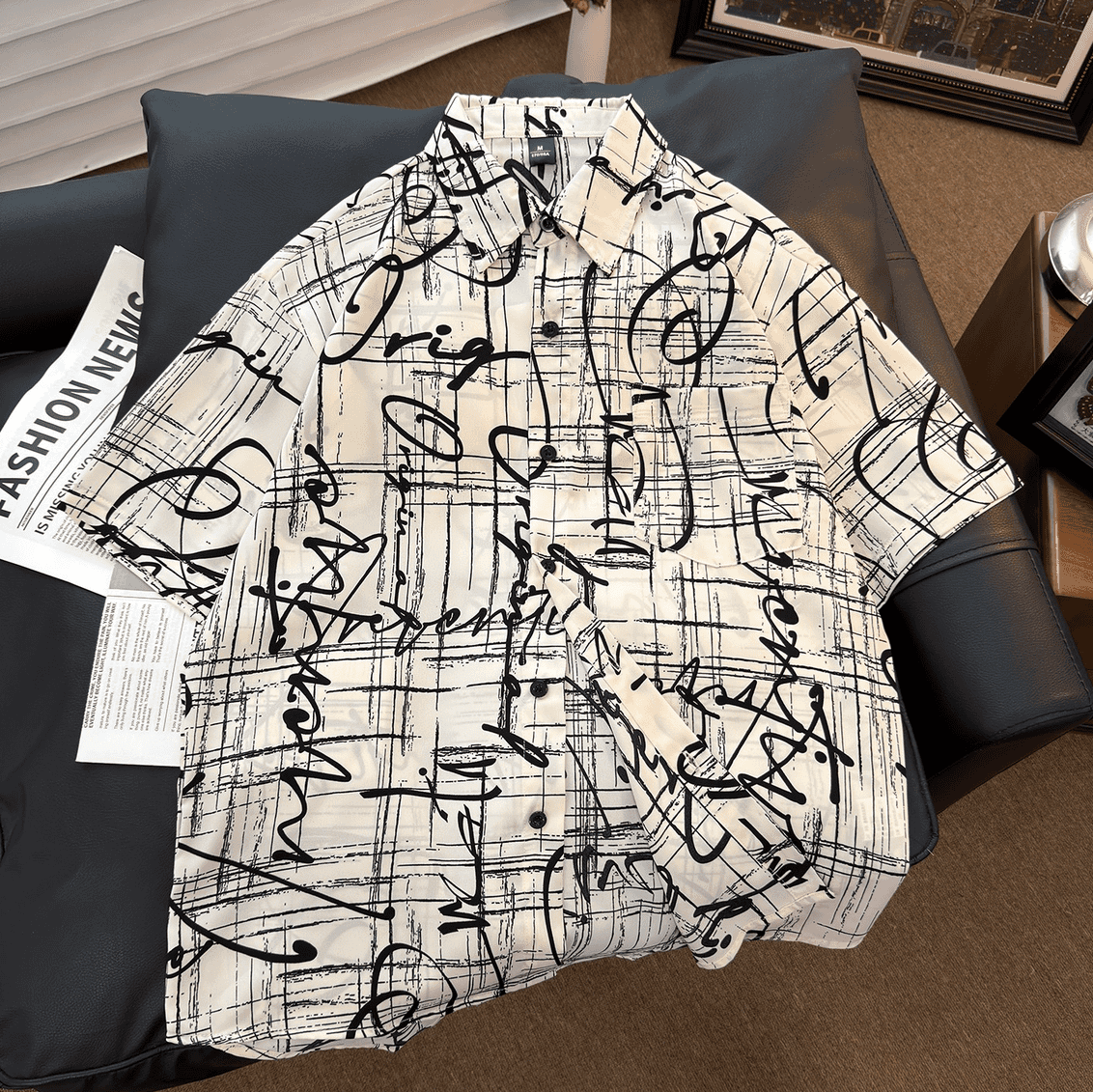 Trendy Retro Short-Sleeved Loose Shirt
