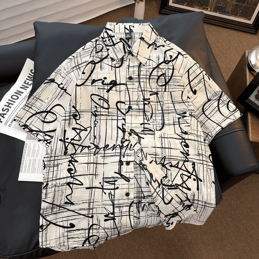 Trendy Retro Short-Sleeved Loose Shirt