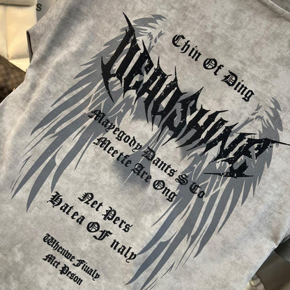 Summer Fashion Tie-Dye Wing Print T-Shirt