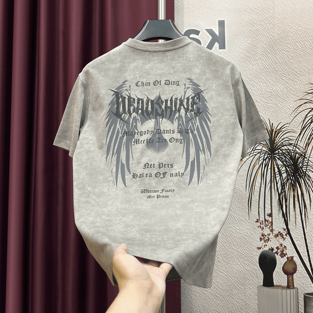 Summer Fashion Tie-Dye Wing Print T-Shirt