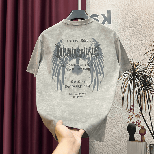 Summer Fashion Tie-Dye Wing Print T-Shirt