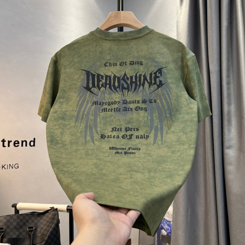 Summer Fashion Tie-Dye Wing Print T-Shirt