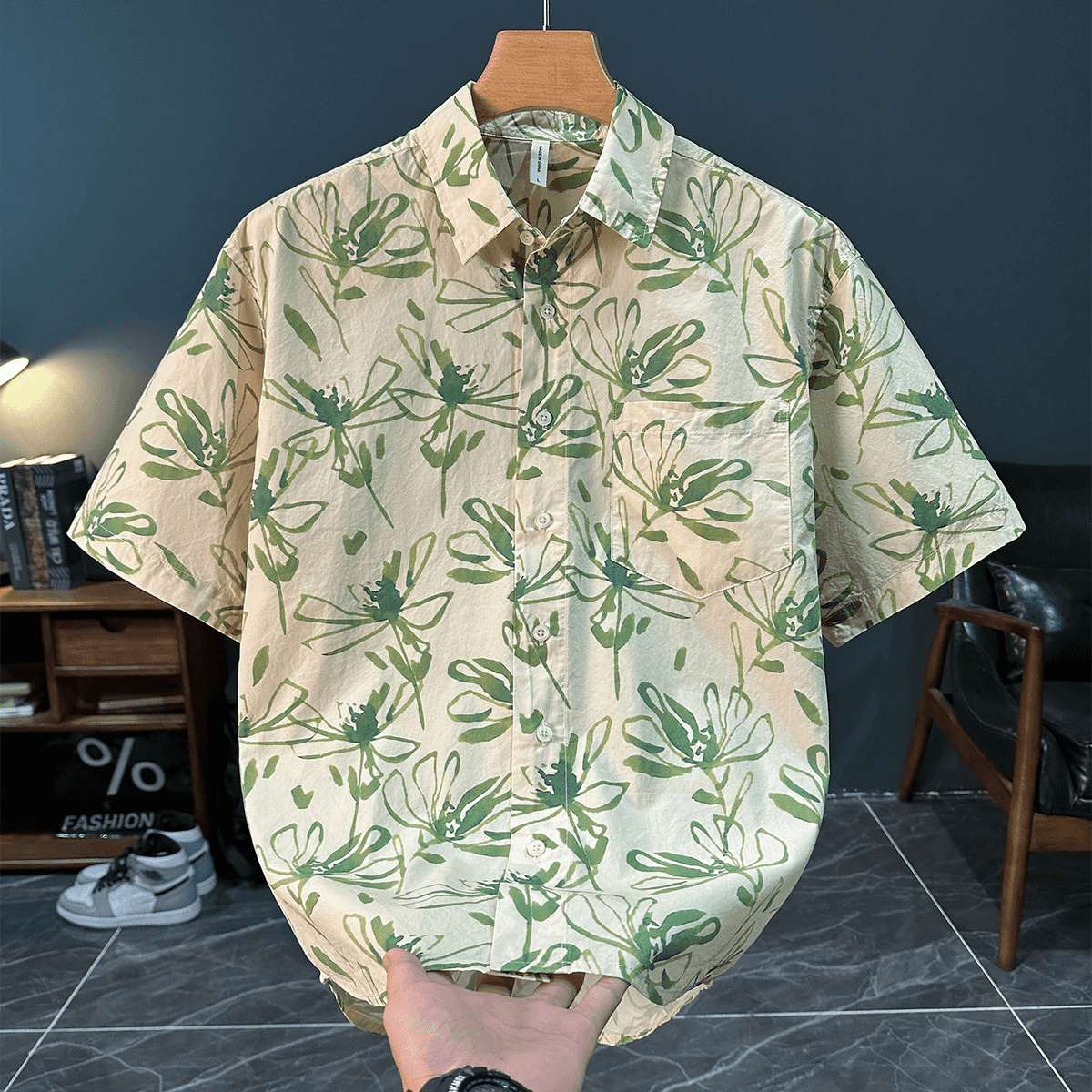 Artistic Trendy Printed Short-Sleeved Shirt