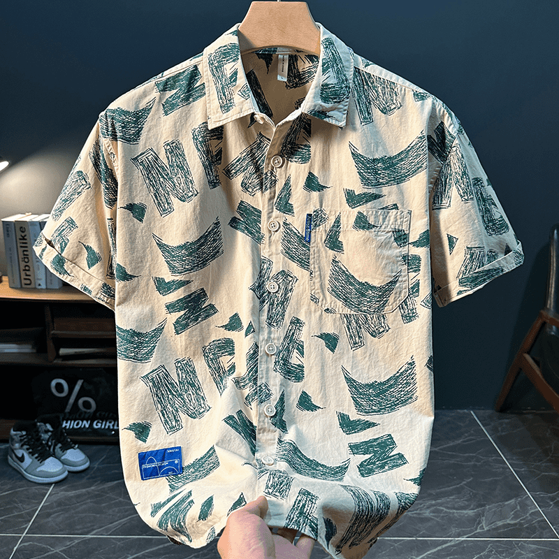 Trendy Versatile Comfortable Printed Short-Sleeved Shirt
