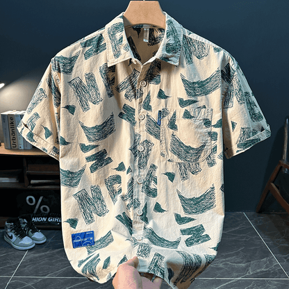 Trendy Versatile Comfortable Printed Short-Sleeved Shirt