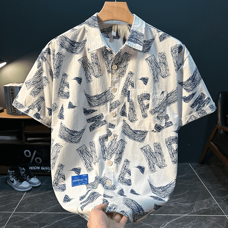 Trendy Versatile Comfortable Printed Short-Sleeved Shirt