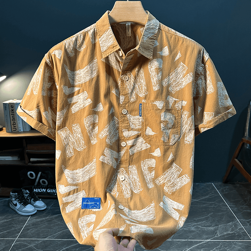 Trendy Versatile Comfortable Printed Short-Sleeved Shirt