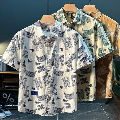 Trendy Versatile Comfortable Printed Short-Sleeved Shirt
