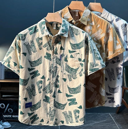 Trendy Versatile Comfortable Printed Short-Sleeved Shirt
