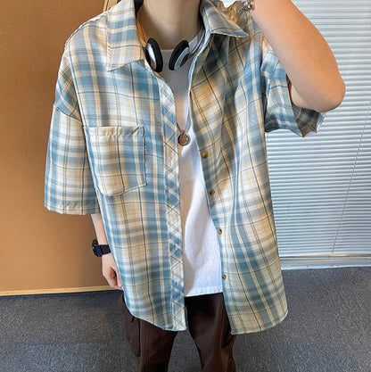 Retro Plaid Loose Casual Shirt