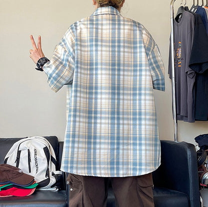 Retro Plaid Loose Casual Shirt