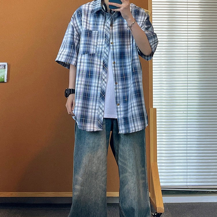 Retro Plaid Loose Casual Shirt