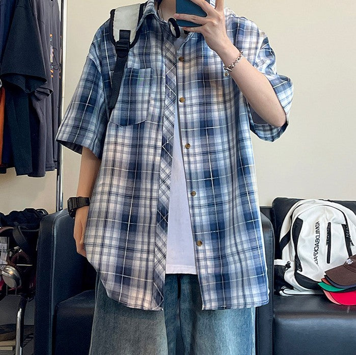 Retro Plaid Loose Casual Shirt