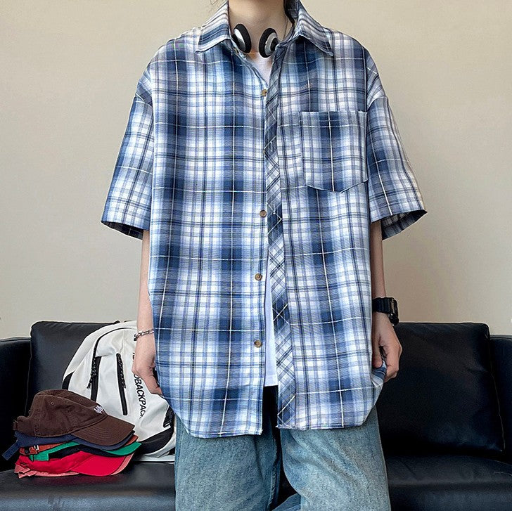 Retro Plaid Loose Casual Shirt