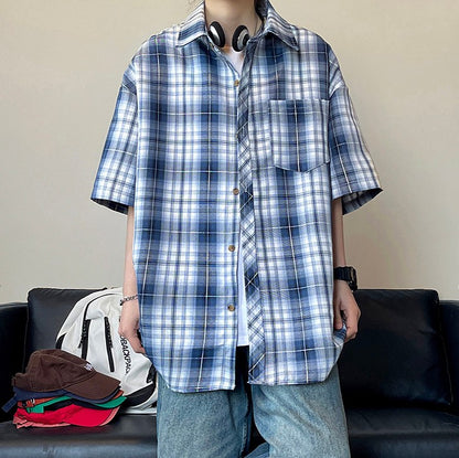 Retro Plaid Loose Casual Shirt